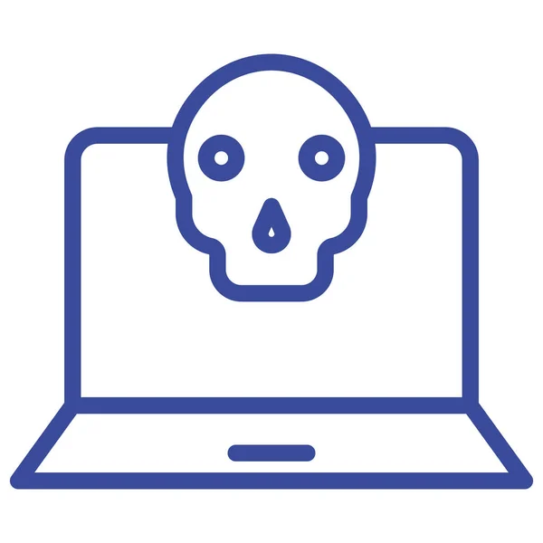 Laptop Virus Geïsoleerde Vector Pictogram Dat Gemakkelijk Kan Wijzigen Bewerken — Stockvector