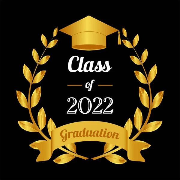 Clase 2022 Modelo Certificado Graduación Felicitar Los Graduados 2022 Corona — Vector de stock