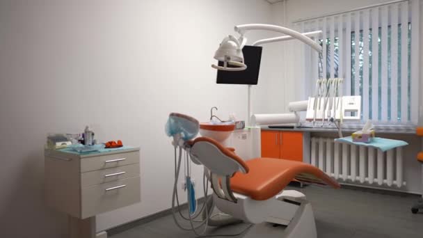 Wide Shot Modern Clean Dental Office Hospital Indoors People Professional — Stockvideo