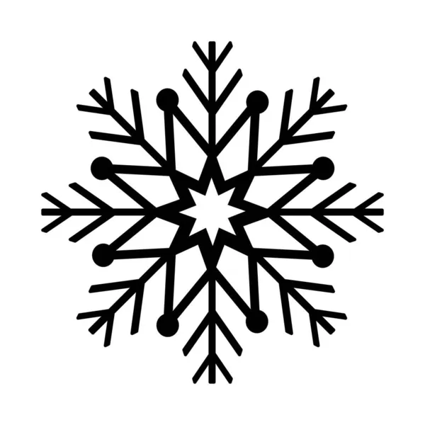 Snowflake Icon. Flat logo of snowflake isolated on white background. New Year and winter symbol. Vector illustration. — Stock Vector
