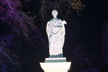 Halifax, Nova Scotia, Kanada 'daki Halifax Halk Bahçeleri' nde Aydınlanmış Heykel