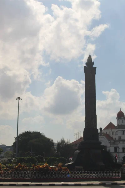 Tugu Muda Pomnik Jest Pamiątką Bitwy Jednym Zabytków Miasta Semarang — Zdjęcie stockowe