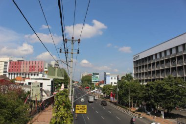 Endonezya, Semarang, 7 Ağustos 2021 Semarang - Semarang şehrinin sokaklarından birinin manzarası