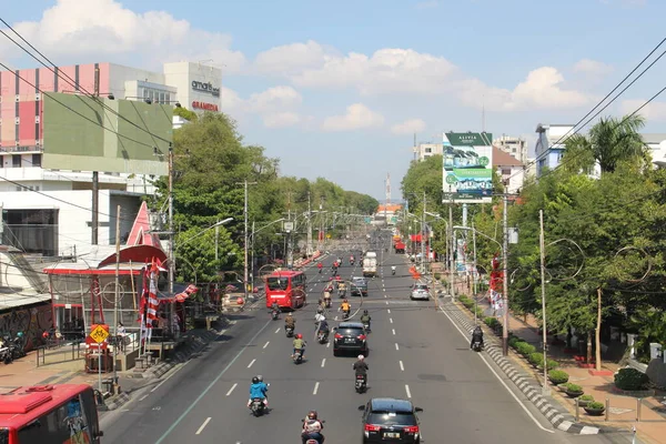 Indonesia Semarang Agosto 2021 Condiciones Viales Las Grandes Ciudades Hay —  Fotos de Stock