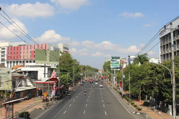 Indonesia Semarang Agustus 2021 Kondisi Jalan Kota Kota Besar Ada — Stok Foto