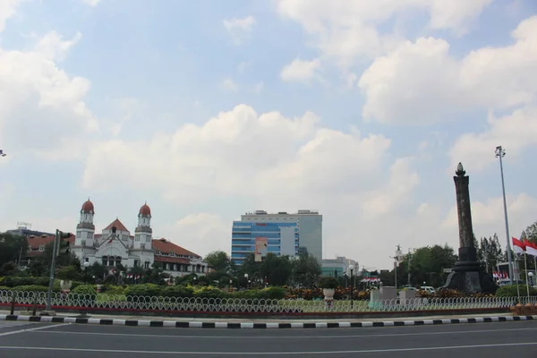 Semarang Stadt Wahrzeichen Gebäude Besteht Aus Lawang Sewu Und Tugu — Stockfoto