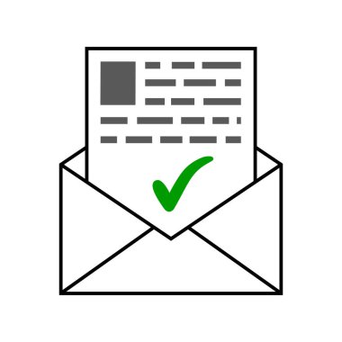 Müjdeli bir mektup, yeşil onay işaretli bir mektup.