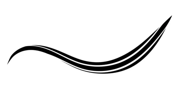 Böjda mjuka linjer i form av en våg, våg jämnhet logotyp — Stock vektor