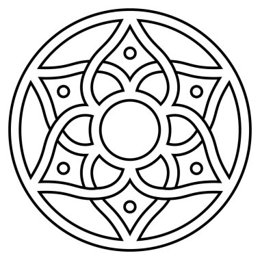 Dekoratif Arap tarzında çiçek logosu - lüks malların amblemi, oteller, butikler, mücevherler, doğu kozmetik ürünleri, restoranlar, dükkanlar ve dükkanlar