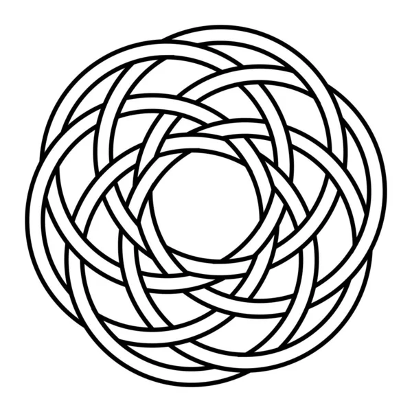 Mandala arabe simple ressemblent à des cercles rotatifs de fleurs, illustration de stock — Image vectorielle