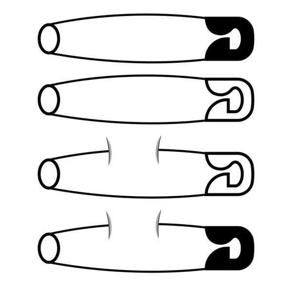 Symbole d'icône de goupille de sécurité de protection contre le mauvais oeil illustration stock — Image vectorielle