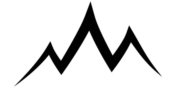 Üçlü dağ tepesi ikonu, dağ kayağı turizmi logosu resimleme — Stok Vektör
