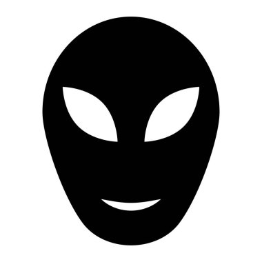 Uzaylı kafası işareti, UFO uzaylı insansı ikon stok illüstrasyonu