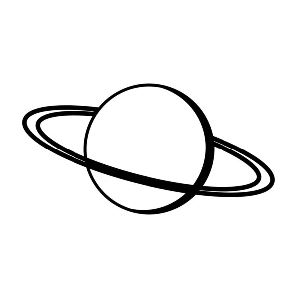 Planet Saturn Umlaufbahn Himmelskörper Schlag mit Ringen Stock Illustration — Stockvektor