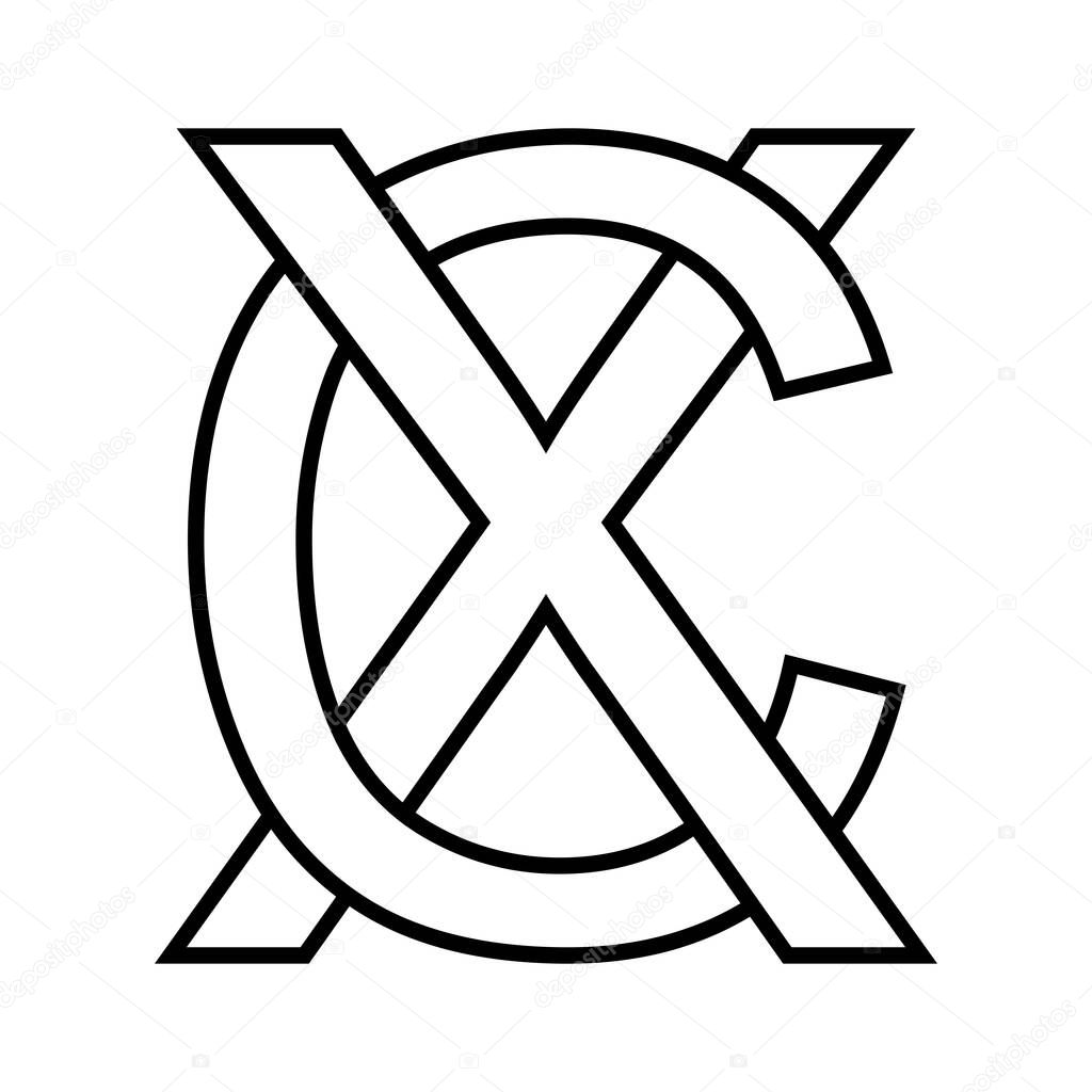 Logo sign xc cx icon sign interlaced letters c x