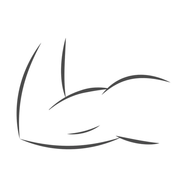 Armlinje ikon, arm muskel konturer, biceps triceps, atletisk struktur bodybuilding — Stock vektor