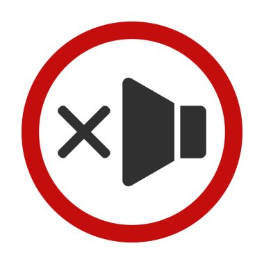 Sessiz kırmızı daire simgesi, ses kaynağı illüstrasyonu yok