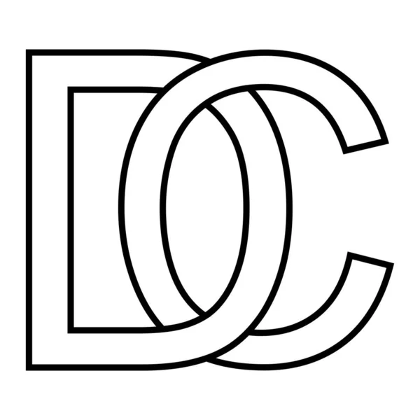Logo Zeichen dc cd Symbol Zeichen vernetzte Buchstaben d c — Stockvektor