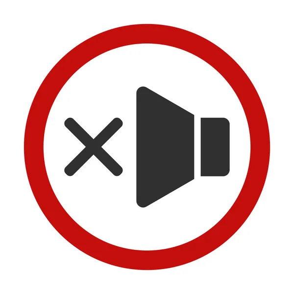 Silenciar icono círculo rojo, sin ilustración de stock de sonido — Vector de stock