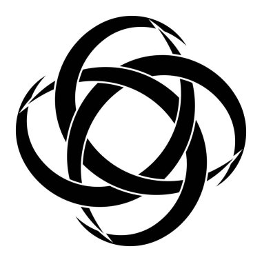 Logo dövmesi dairesel radyal hilal zenginliğin sembolü ve iyi şanslar.