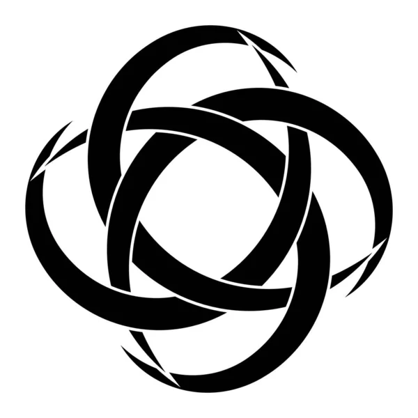 Logo tattoo circular radial crescent moon symbol of prosperity and good luck — 图库矢量图片