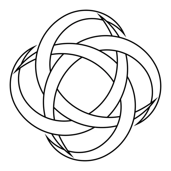 Логотип татуювання кругового та радіального півмісяця символ процвітання та удачі — стоковий вектор