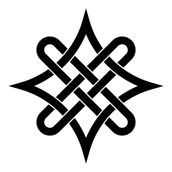 Quaternary celtic knot symbol choosing right path, knot sign of choosing good and evil stock illustration — Stockvektor