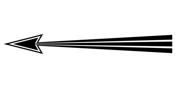 Flecha que indica el movimiento del vector de dirección de la trayectoria hacia el objetivo — Vector de stock