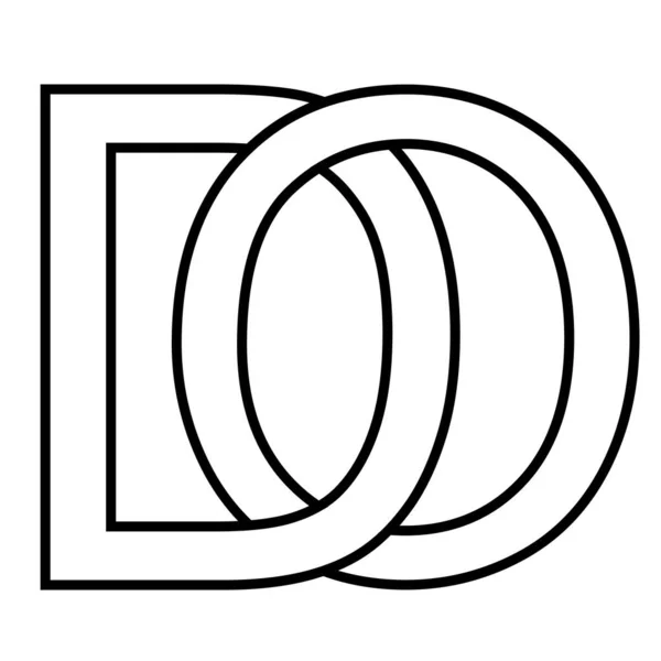 Signo de logotipo, do od, signo de icono do entrelazado letras d o — Archivo Imágenes Vectoriales