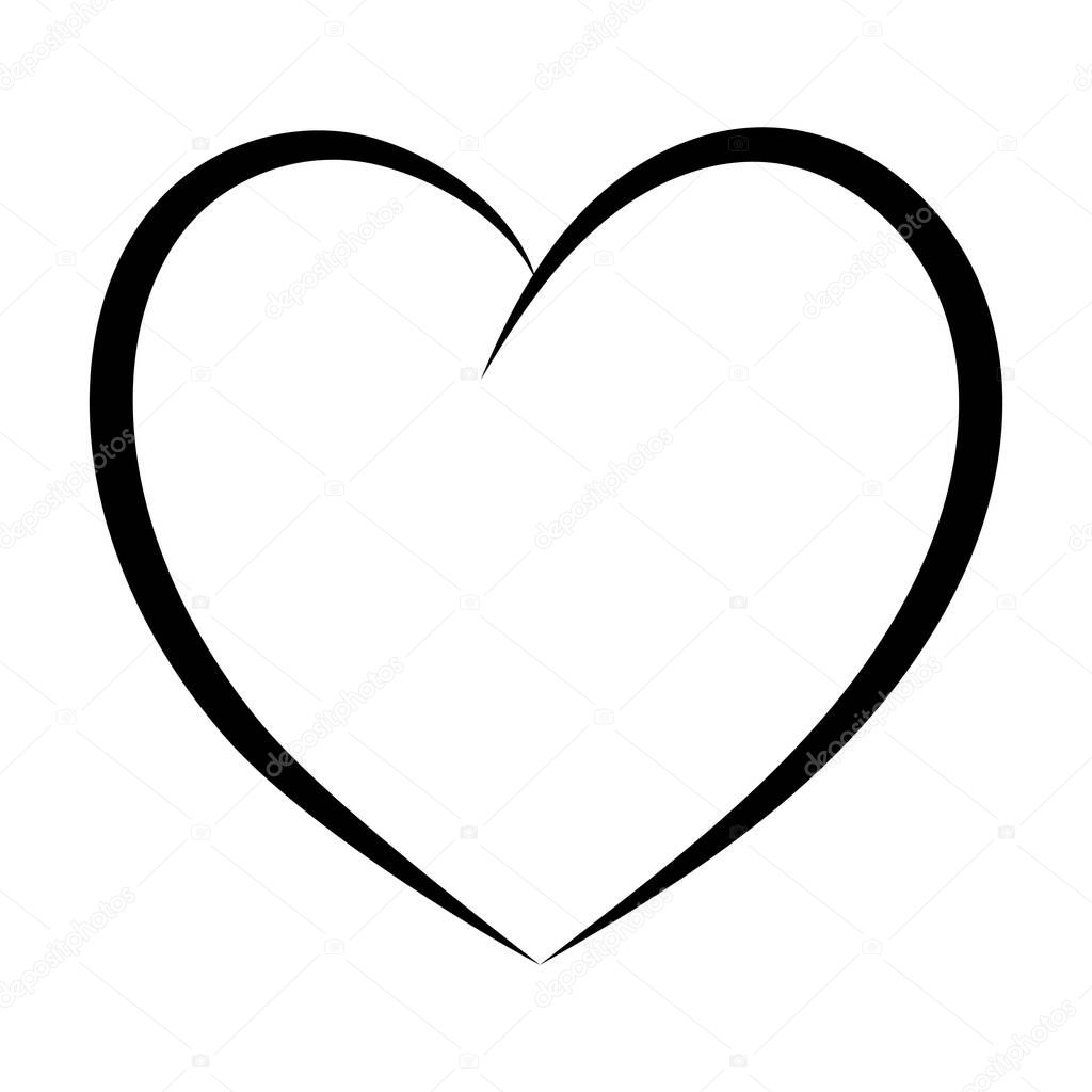 Simple heart contour icon, elegant contour symbol of love