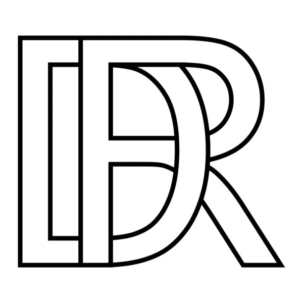 Знак логотипа dr rd icon nft dr interlaced letters d r — стоковый вектор