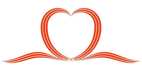 Dreifache kalligraphische Linien Herz, Konzept der Hoffnung, geführt und Liebe — Stockvektor
