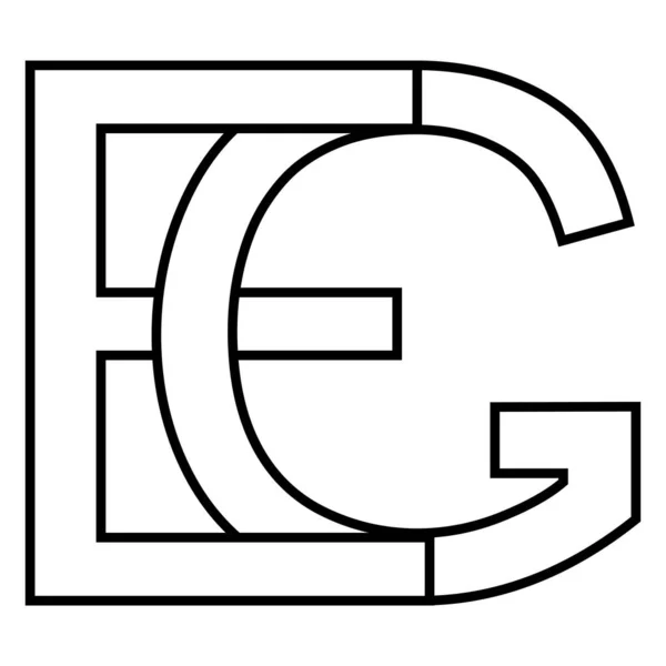 Logo teken bv ge, icoon nft bv verweven, letters e g — Stockvector