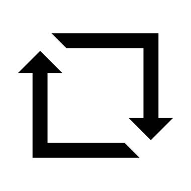 Dönen oklar geri dönüşümlü kare retweet simgesini yeniden yükle