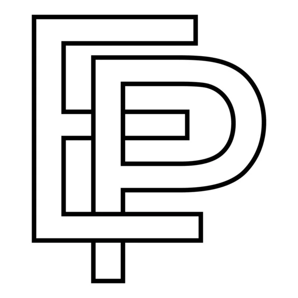 Logo segno ep pe icona, nft ep lettere intrecciate e p — Vettoriale Stock