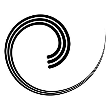 Üçlü yuvarlak spiral logo şablonu kıvrım, iz çizgileri