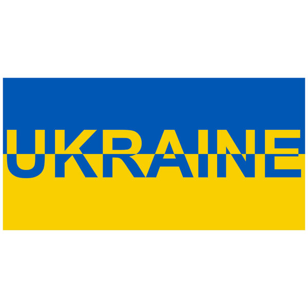 Flag Ukraine with text Ukraine stop war yellow blue flag end war
