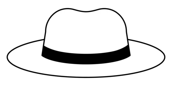Λευκό καπέλο με μαύρη δαντελωτή κορδέλα, λευκό καπέλο για σχέδιο — Διανυσματικό Αρχείο