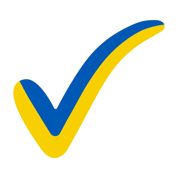 Sprawdź znak UA Ukraina flaga wybory, głosowanie i zatwierdzenie Ukraina — Wektor stockowy