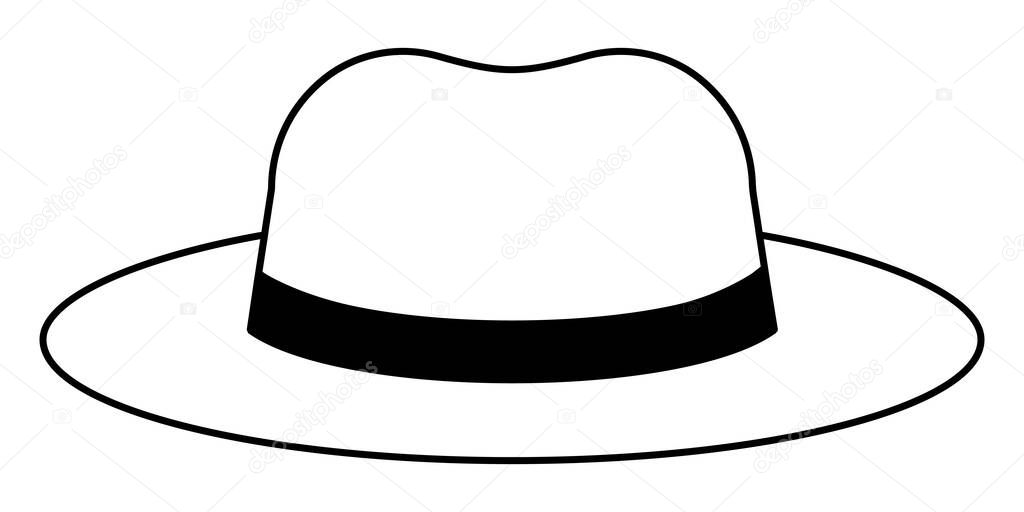 White hat with black lace ribbon white hat for design