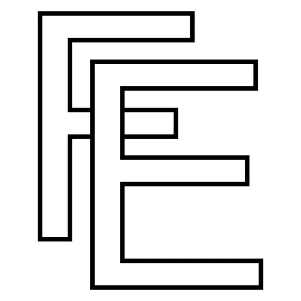 Logotypskylt, fe ef ikon nft fe interlaced, bokstäver f e — Stock vektor