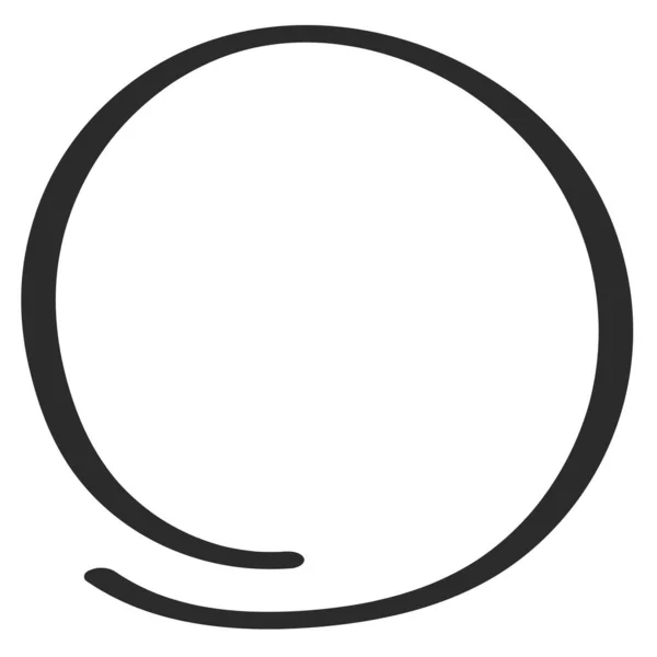 Kreis mit Filzstift zeichnen, rundes Logo wird von Hand mit Filzstift gezeichnet — Stockvektor