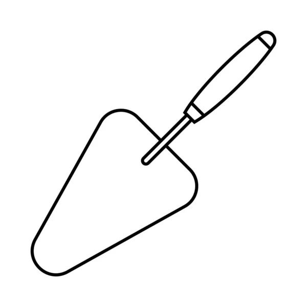 Лопатка для укладки кирпича на цементный раствор, лопатка для строительства — стоковый вектор