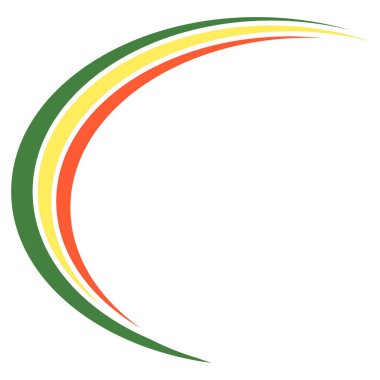 Swoosh dalga eğrisi logosu illüstrasyon kırmızı yeşil sarı renk