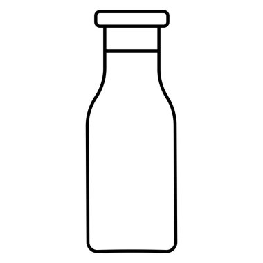 Taze pastörize edilmemiş inek sütü ikonu, süt şişesi basit simge