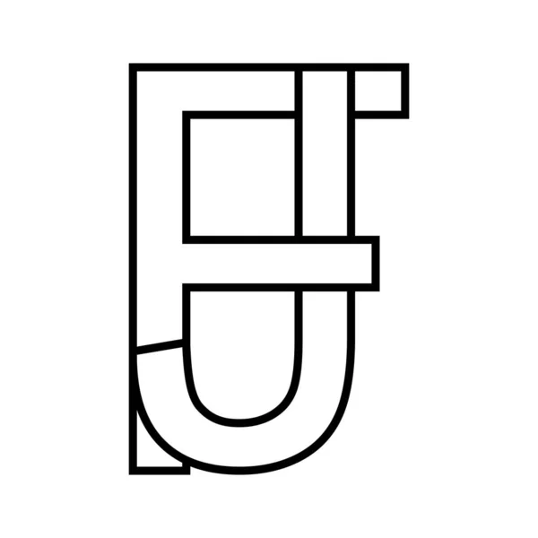 Logo teken, fj jf icoon, nft fj doorsneden letters f j — Stockvector