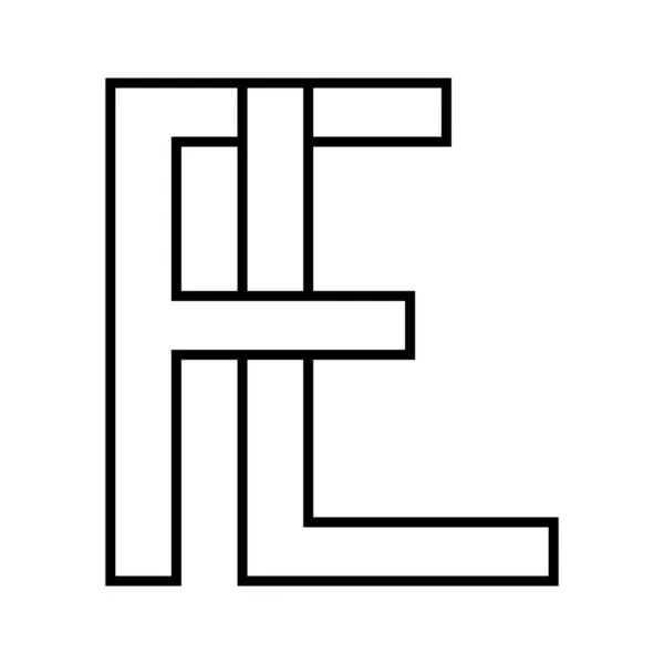 Signo del logotipo, fl lf icono, nft fl entrelazado letras f l — Archivo Imágenes Vectoriales