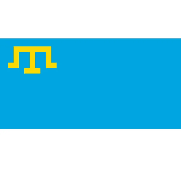Vlajka Krymský Tatar lidé nebe modrá vlajka, se zlatou tamga, karmínová vlajka — Stockový vektor