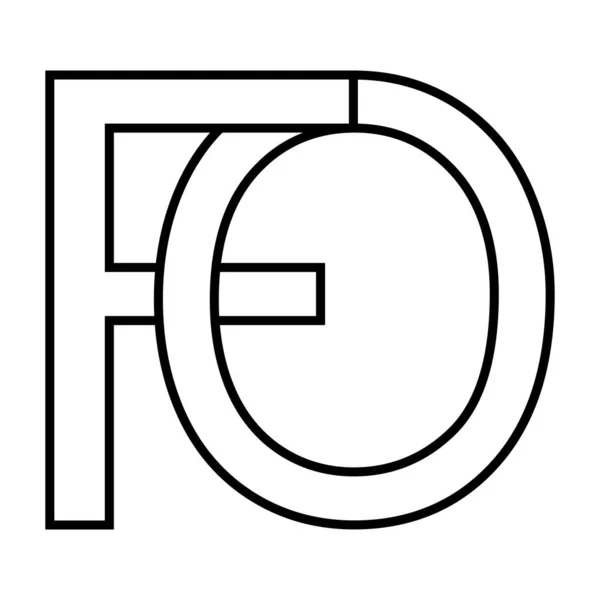 Signo de logotipo, fo de icono nft fo letras entrelazadas f o — Vector de stock