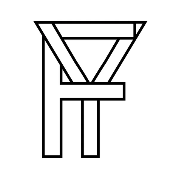 Logo teken, fy yf icoon, nft fy tussen letters f y — Stockvector